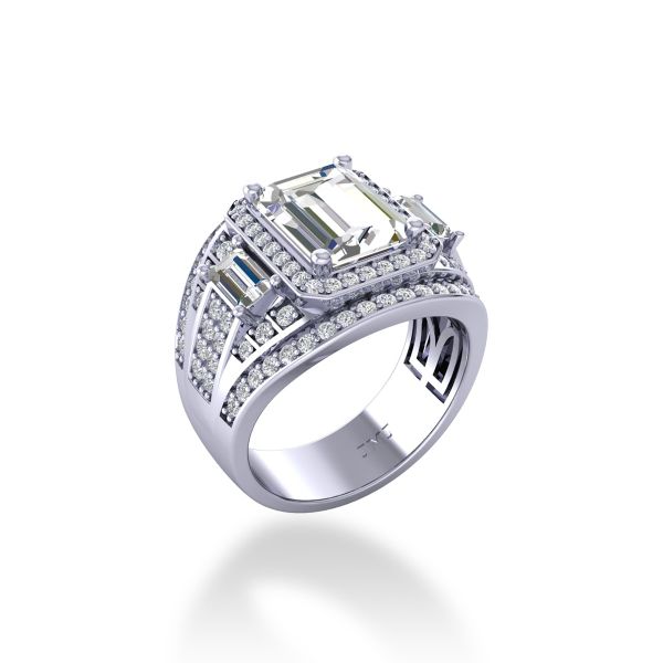 Nhẫn Nam Kim Cương Tự Nhiên Vàng 14K