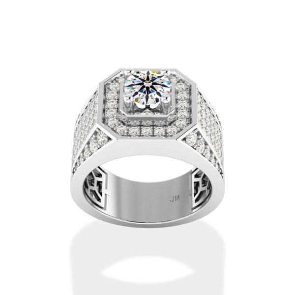 Nhẫn Nam Kim Cương Tự Nhiên Vàng 14K