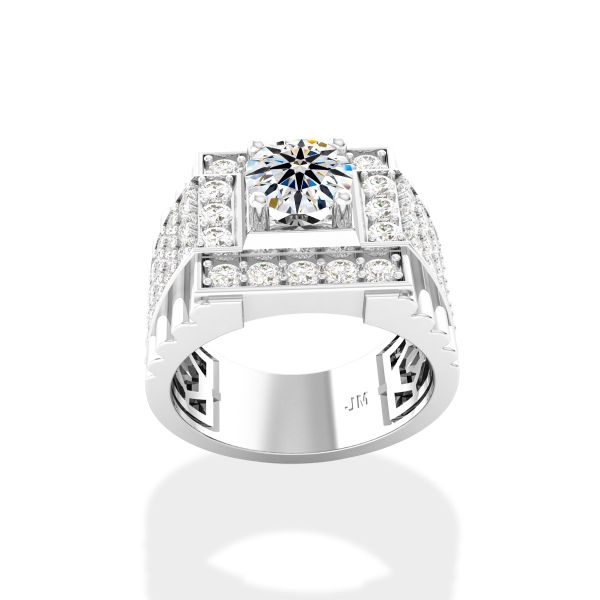 Nhẫn Nam Kim Cương Tự Nhiên Vàng 14K