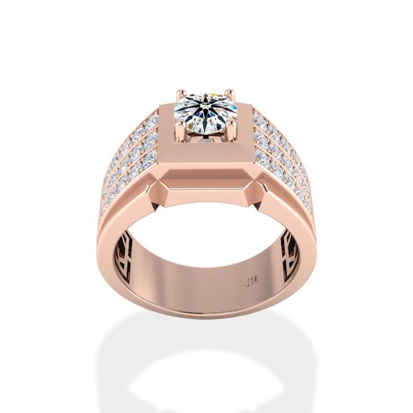 Nhẫn Nam Kim Cương Tự Nhiên Vàng 14K