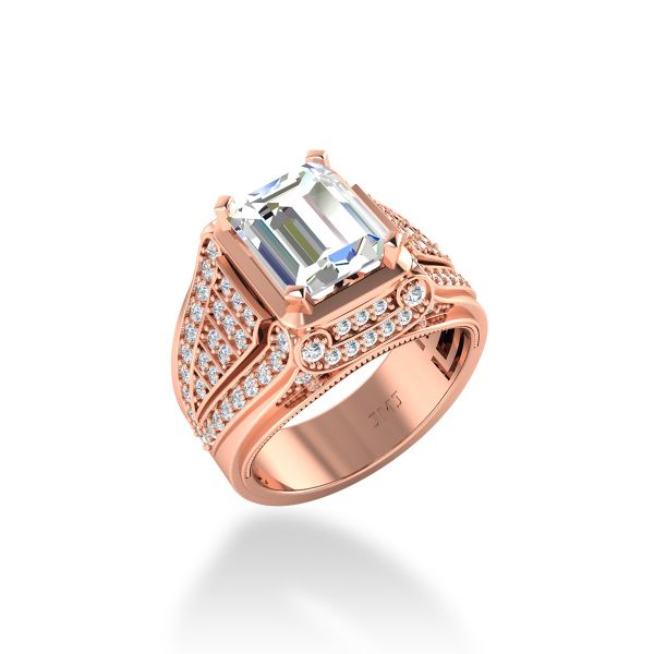 Nhẫn Nam Kim Cương Tự Nhiên Vàng 14K