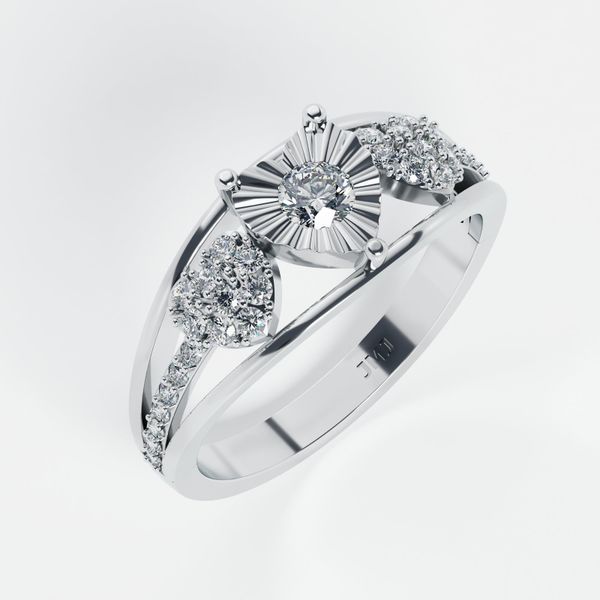 Nhẫn Nữ Kim Cương Tự Nhiên Vàng 18K
