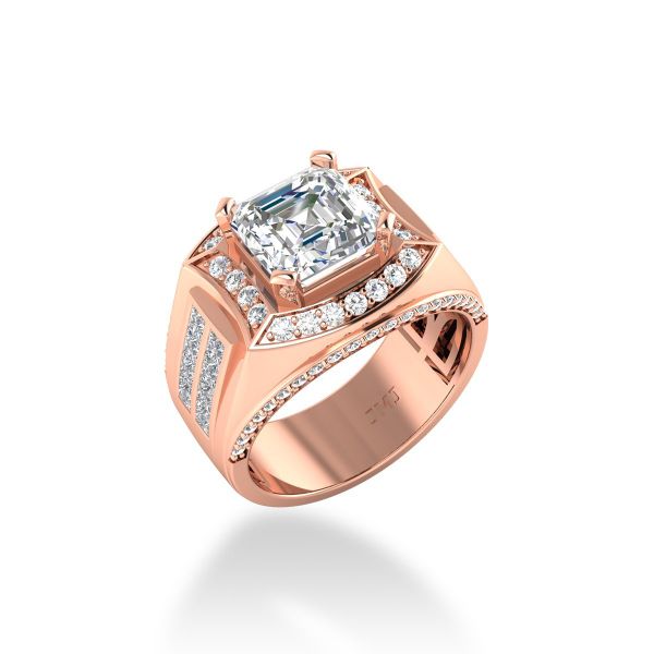 Nhẫn Nam Kim Cương Tự Nhiên Vàng 14K
