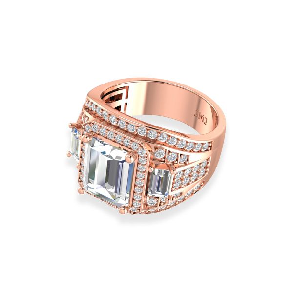 Nhẫn Nam Kim Cương Tự Nhiên Vàng 14K