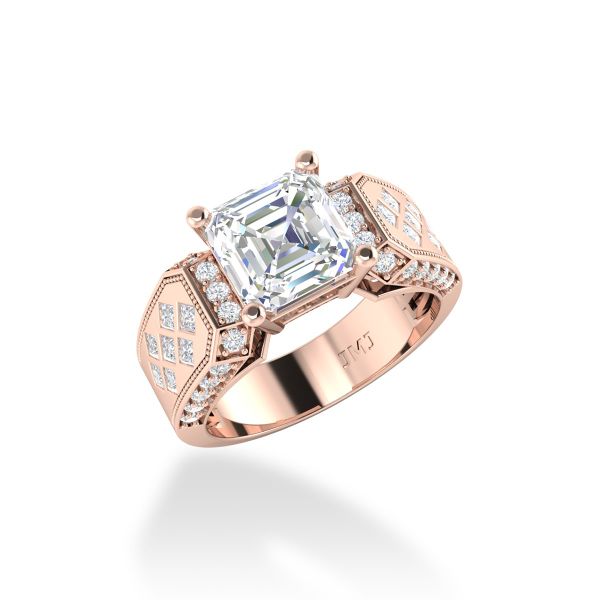 Nhẫn Nam Kim Cương Tự Nhiên Vàng 14K