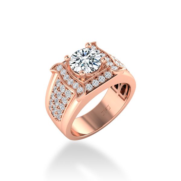 Nhẫn Nam Kim Cương Tự Nhiên Vàng 14K