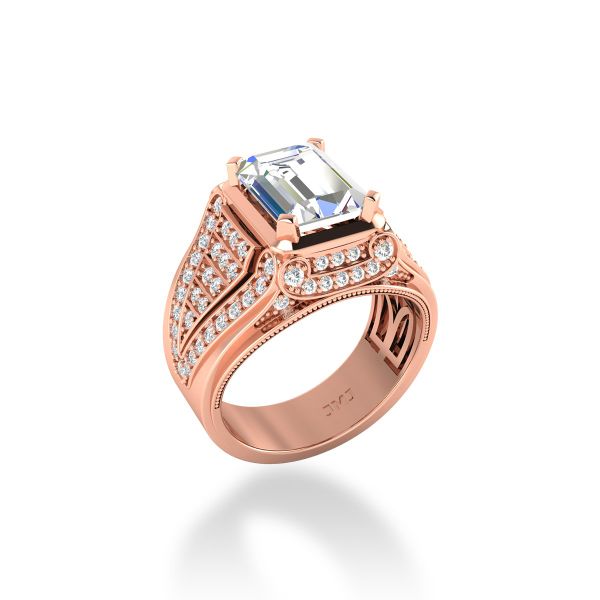 Nhẫn Nam Kim Cương Tự Nhiên Vàng 14K