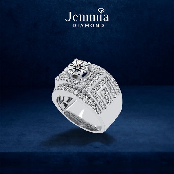 Nhẫn Nam Kim Cương Tự Nhiên Vàng 14K