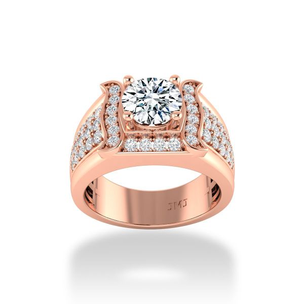 Nhẫn Nam Kim Cương Tự Nhiên Vàng 14K