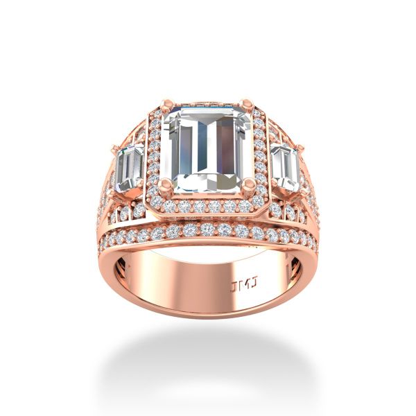 Nhẫn Nam Kim Cương Tự Nhiên Vàng 14K