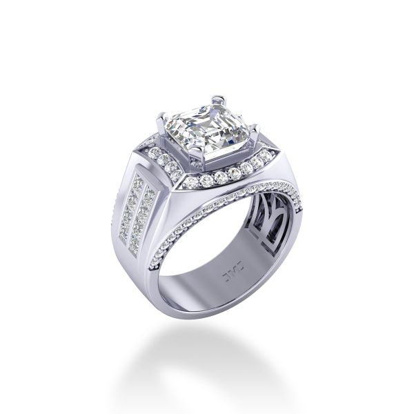 Nhẫn Nam Kim Cương Tự Nhiên Vàng 14K