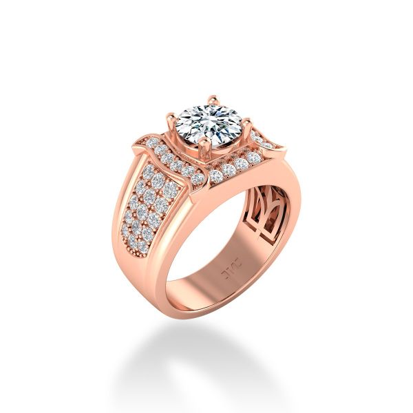 Nhẫn Nam Kim Cương Tự Nhiên Vàng 14K
