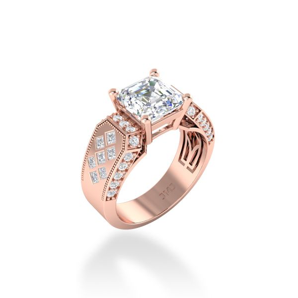 Nhẫn Nam Kim Cương Tự Nhiên Vàng 14K