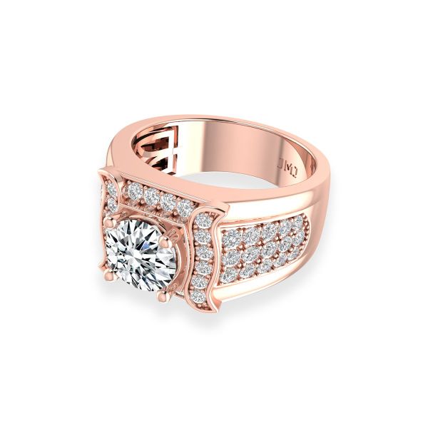 Nhẫn Nam Kim Cương Tự Nhiên Vàng 14K