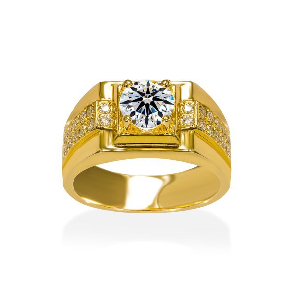 Nhẫn Nam Kim Cương Tự Nhiên Vàng 14K