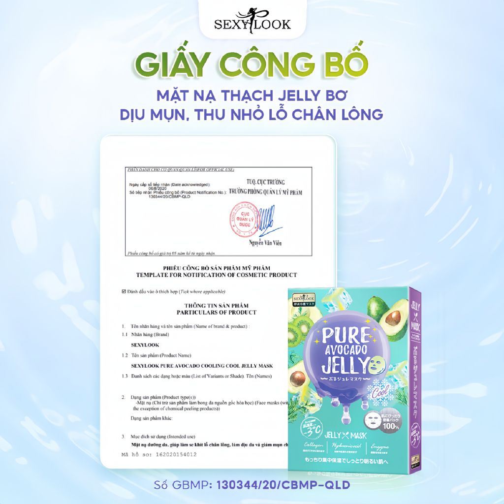 MẶT NẠ THẠCH JELLY BƠ - DỊU MỤN SE KHÍT LỖ CHÂN LÔNG