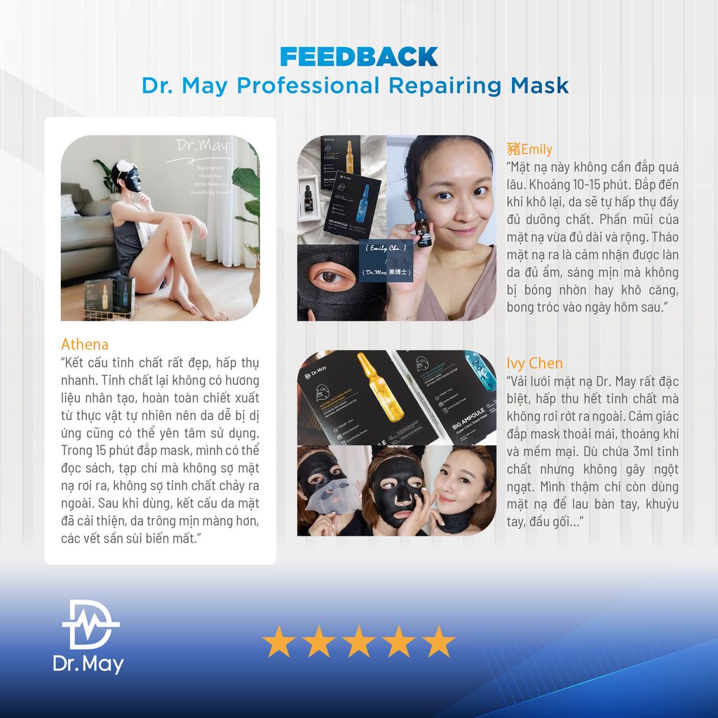 COMBO 2 HỘP MẶT NẠ DR.MAY TÁI TẠO DA - DR.MAY PROFESSIONAL REPAIRING MASK