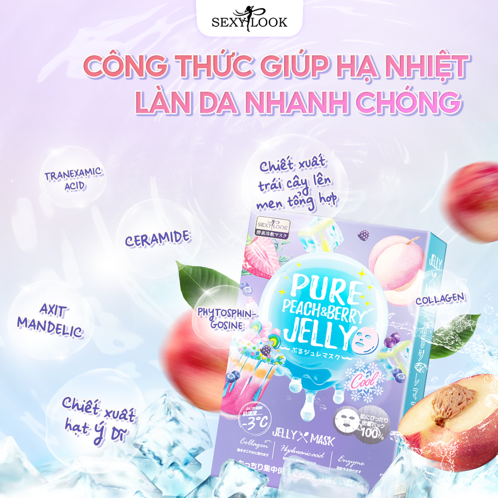 COMBO 2 HỘP MẶT NẠ THẠCH JELLY ĐÀO DƯỠNG DA TRẮNG SÁNG