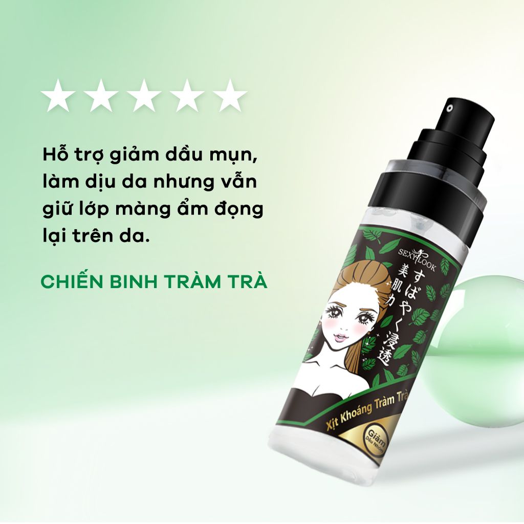 COMBO 2 CHAI XỊT KHOÁNG TRÀM TRÀ HỖ TRỢ GIẢM DẦU MỤN VÀ DƯỠNG ẨM DA SEXYLOOK