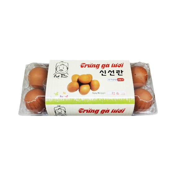 Trứng gà hộp 10 - size 52 - 58