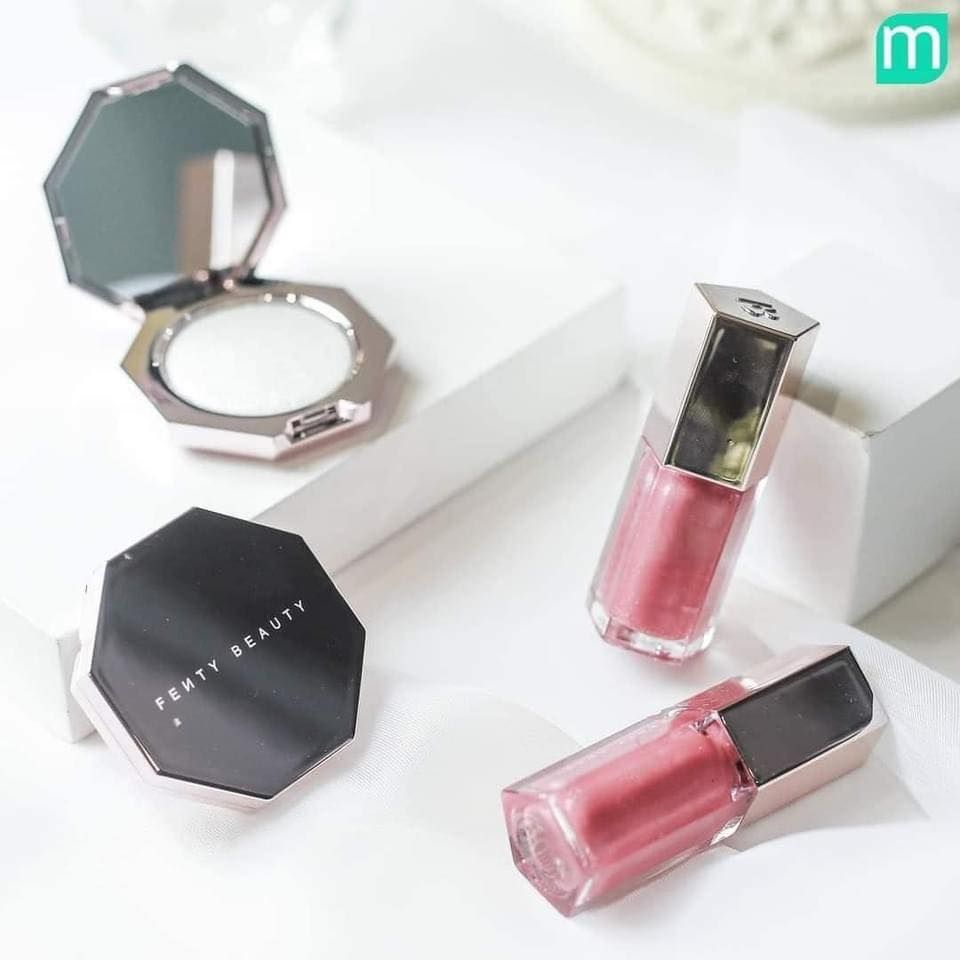Set Highlight và Son Bóng Fenty Beauty Diamond Bomb Baby Luminizing Set