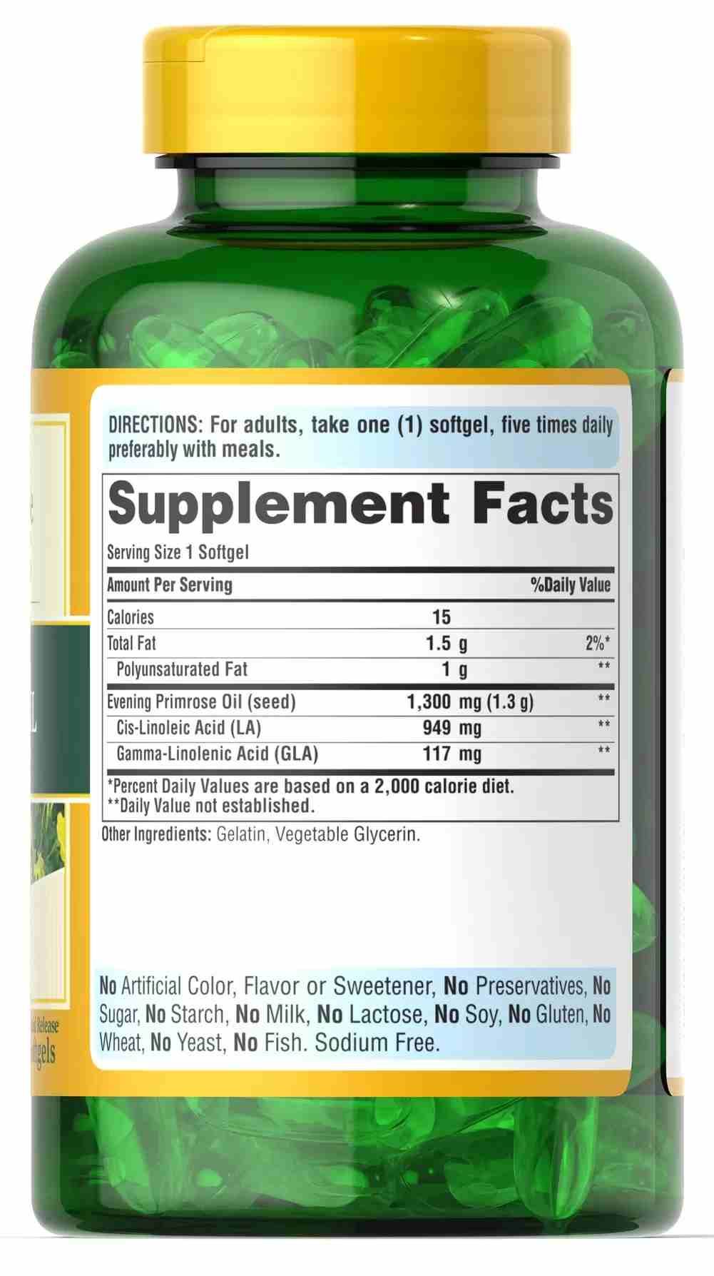 Viên Nhộng Dầu Anh Thảo Chiều 1300 mg Puritan's Pride Evening Primrose Oil