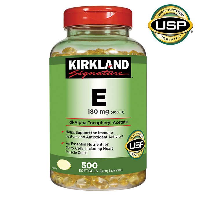 Vitamin E Kirkland Vitamin E 180 mg., 500 Viên Gel