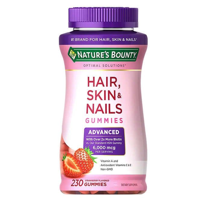 Kẹo Dẻo Mọc Tóc Đẹp Da 6000 mg Biotin Nature's Bounty 230 viên