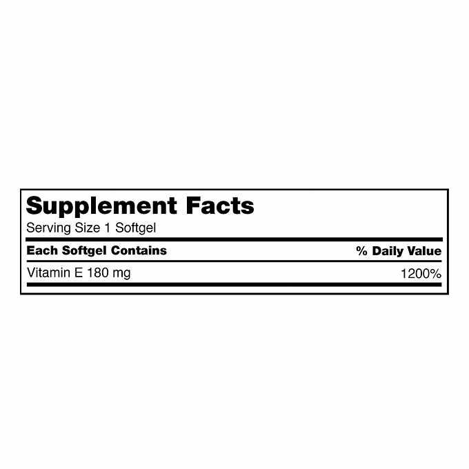 Vitamin E Kirkland Vitamin E 180 mg., 500 Viên Gel