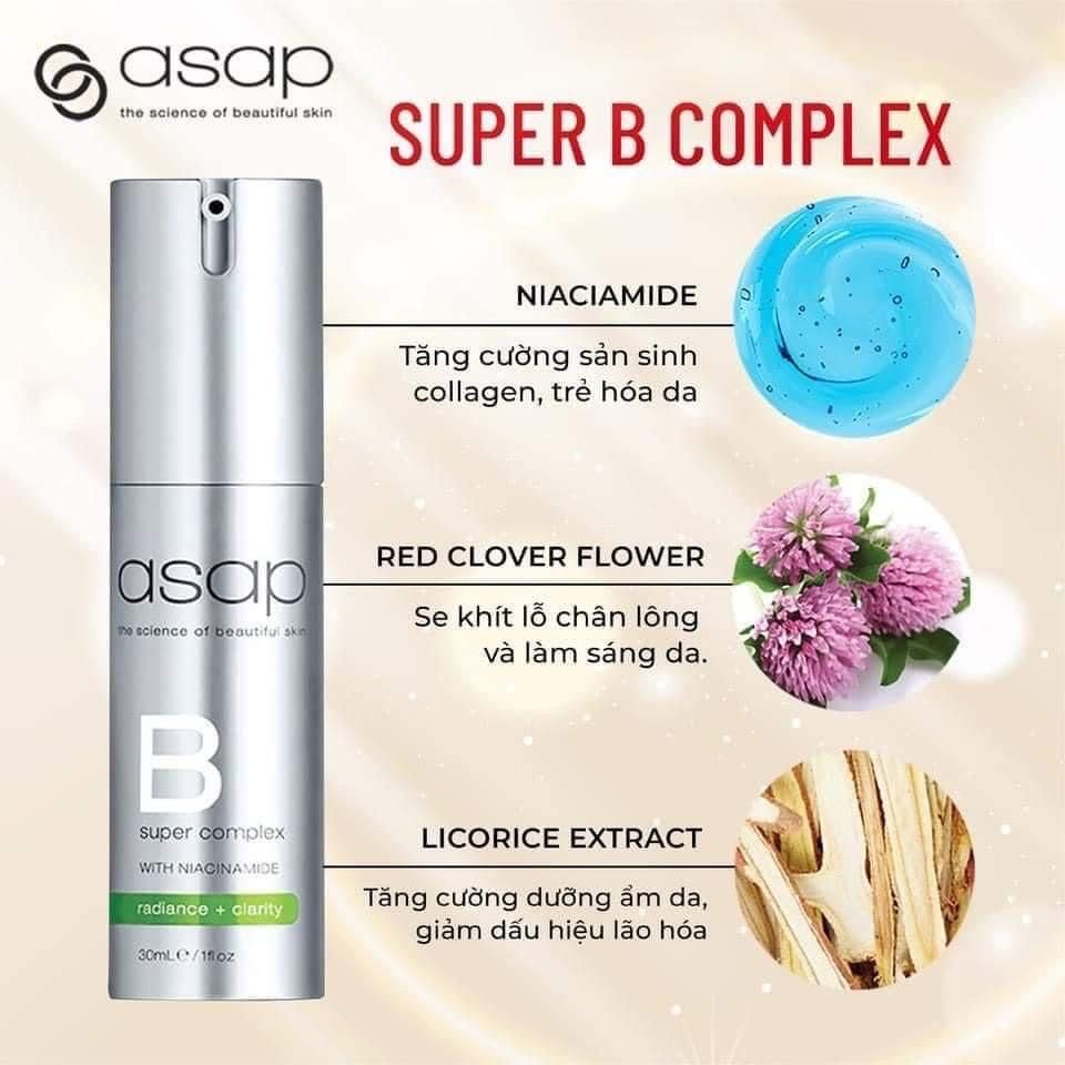 Serum Sáng Da Trẻ Hoá Niacinamide 13% Super B Complex Asap