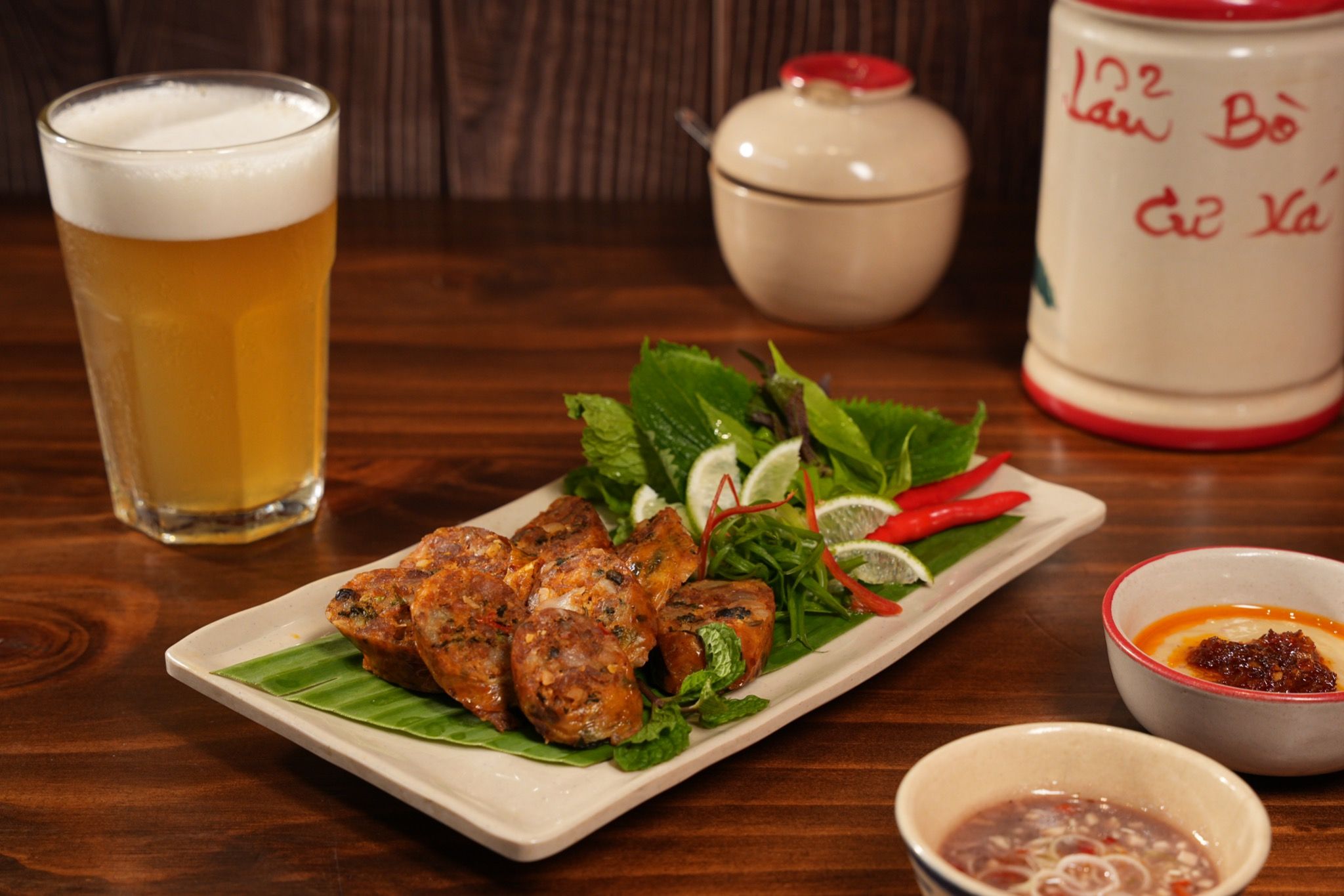 Dồi Sụn Bò Chấm Mắm Tôm