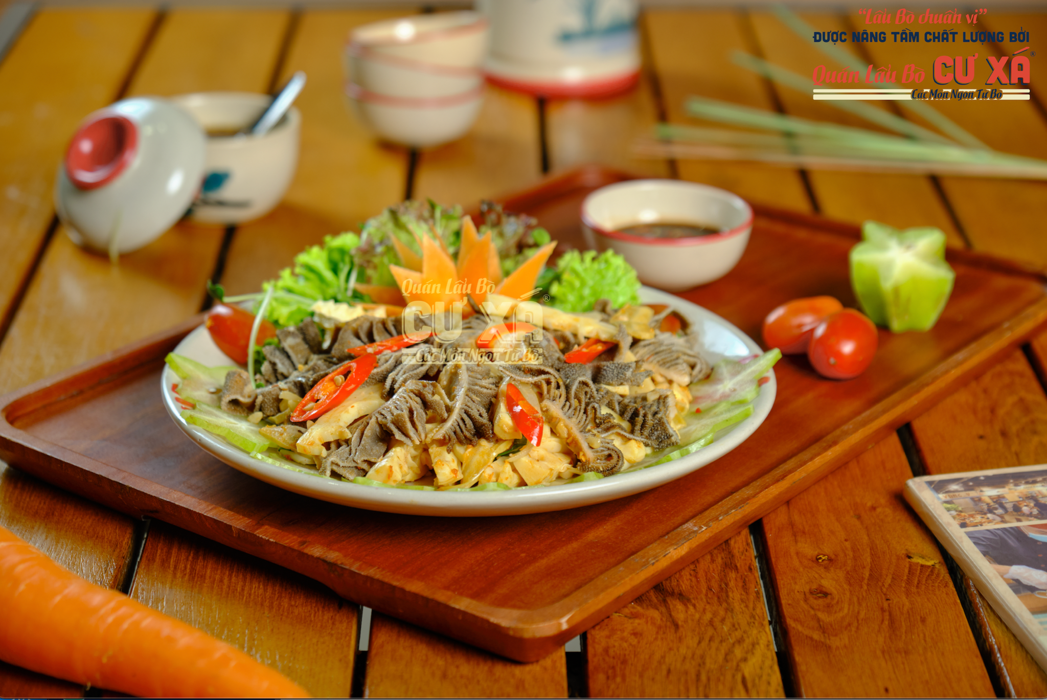 Lá Sách Bò Xào Cải Chua