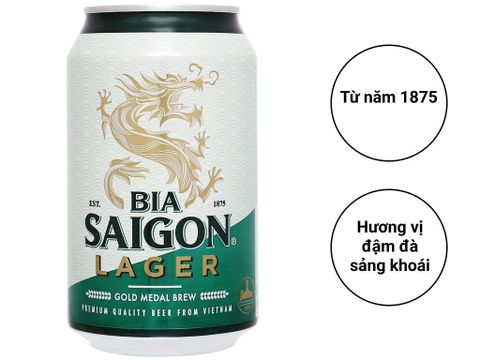  Bia Saigon Lager 330ml/Lon ( 24 lon/thùng ) 