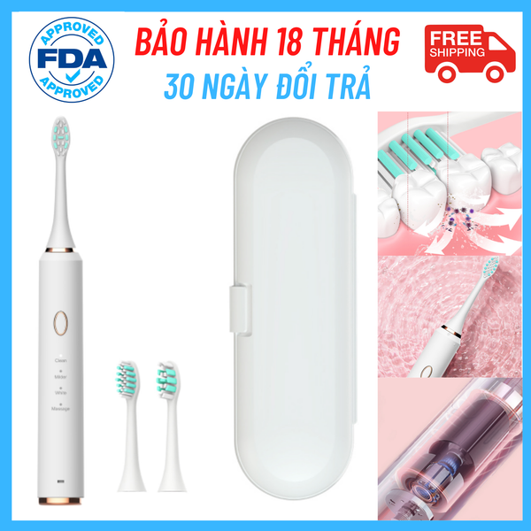 Bàn chải điện thông minh công nghệ sóng siêu âm Châu Âu chuẩn FDA USA - PRO 2022