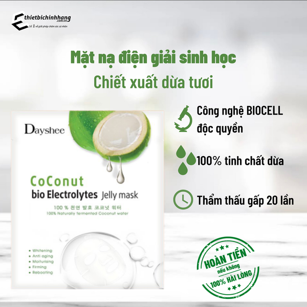 Mặt nạ điện giải sinh học Công nghệ BIO CELL Độc quyền - COCONUT BIO ELECTROLYTES JELLY MASK [HỘP 5 MIẾNG]