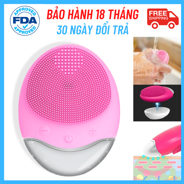 Máy rửa mặt silicone sóng siêu âm sạc không dây - BRIGTH FACE