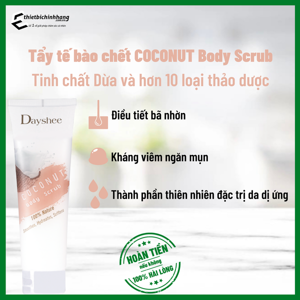 Tẩy tế bào chết dừa tươi vỏ hạnh nhân và 10 thảo dược quý - COCONUT BODY SCRUB