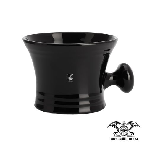 Chén Cạo Râu Sứ Cao Cấp MÜHLE Black Porcelain Shaving Crucible with Handle RN46