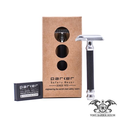 dao cạo râu parker safety razor no. 26c open comb thân màu đen