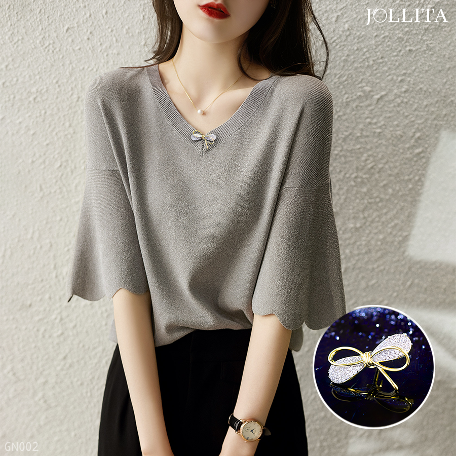 Pin cài áo đôi cánh dát đá sang trọng