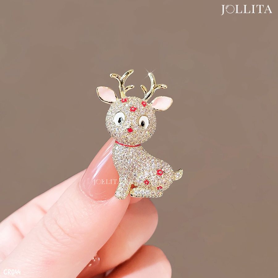 Ghim cài áo tuần lộc Noel dễ thương