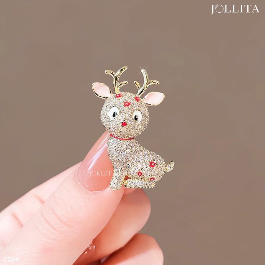 Ghim cài áo tuần lộc Noel dễ thương