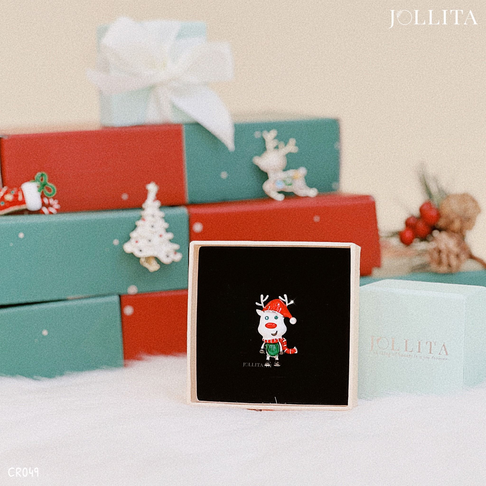Ghim cài áo tuần lộc Noel ngộ nghĩnh