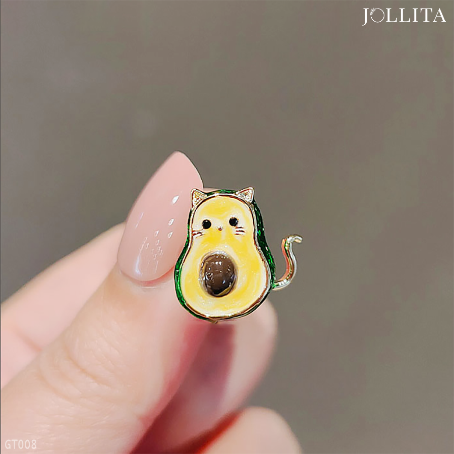 Pin cài áo mèo bơ dễ thương thanh lịch