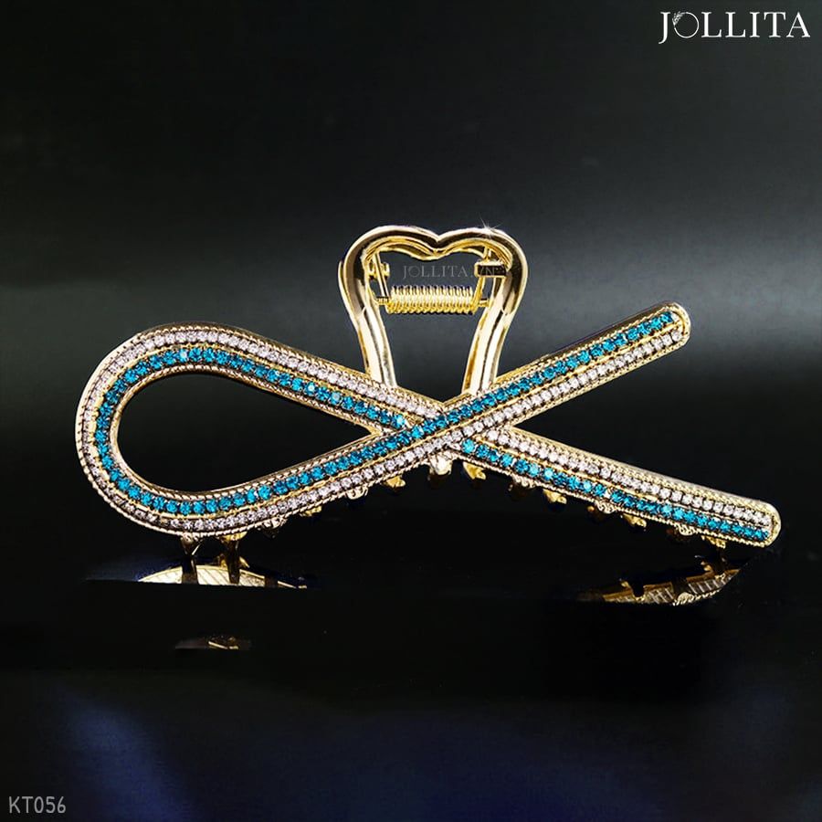 Kẹp tóc càng cua lớn cách điệu dát đá zircon cao cấp thanh lịch