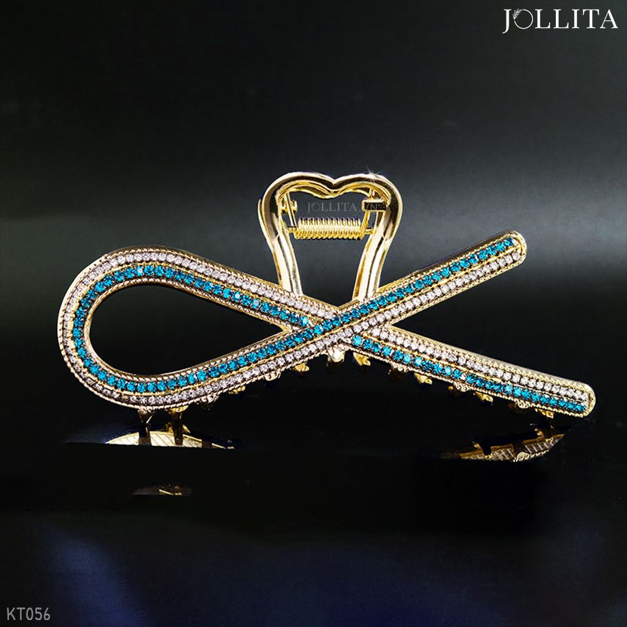Kẹp tóc càng cua lớn cách điệu dát đá zircon cao cấp thanh lịch