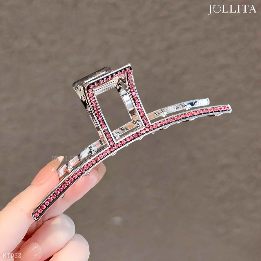 Kẹp tóc càng cua lớn dát đá zircon cao cấp tím cao cấp