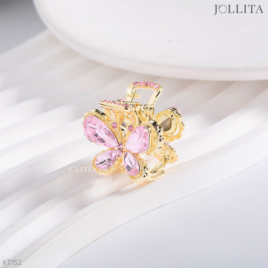 Kẹp tóc càng cua bướm hồng pastel nhỏ nhắn dễ thương