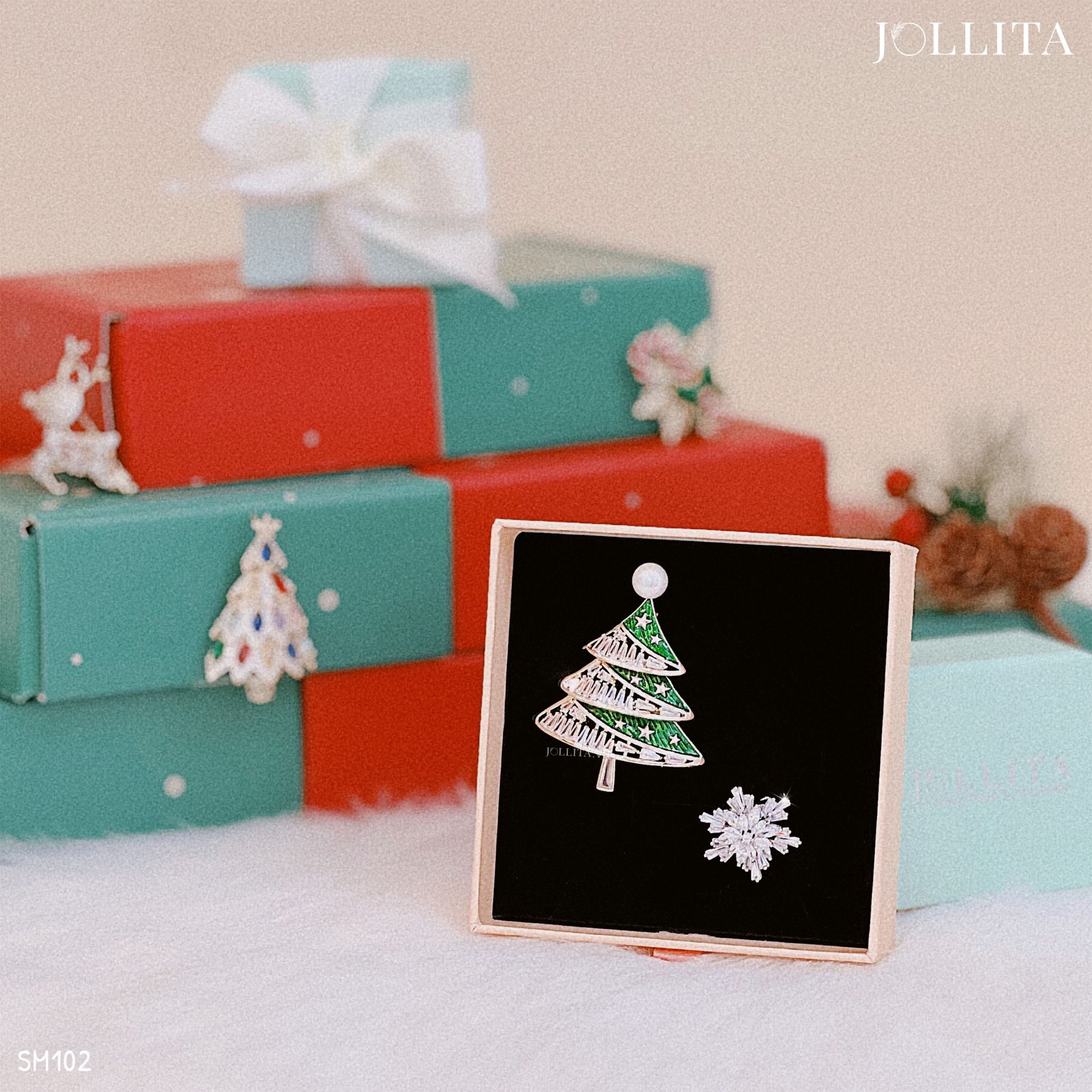 Set quà tặng Noel cài áo cao cấp sang trọng 102