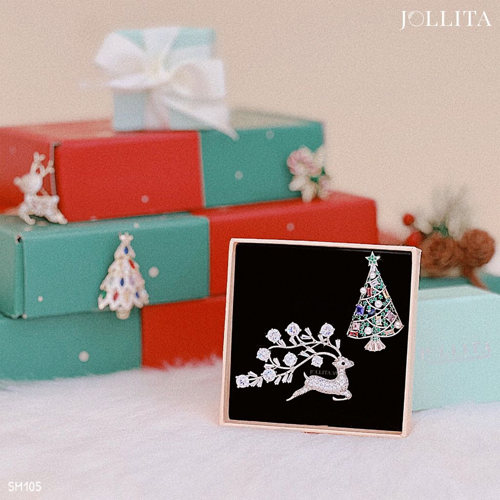 Set quà tặng Noel cài áo cao cấp sang trọng 105